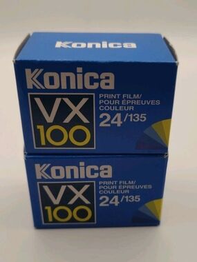 Lot of 2 Konica Color VX 100 35mm Film 24 Exp Expired 12/2002 Rare C-41 Japan